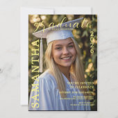 Modern Graduation Photo Invitation 招待状 (正面)