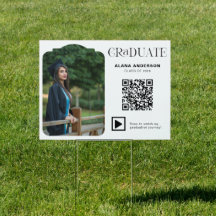 Modern Graduation Photo QR Code Minimal Arch Video