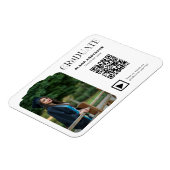 Modern Graduation Photo QR Code Minimal Arch Video マグネット (左側)