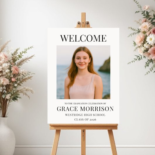 Modern Graduation Photo Welcome Sign ポスター
