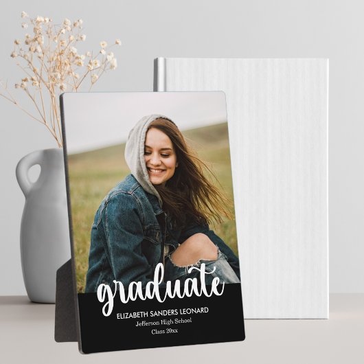 Modern Graduation Photo with White Writing フォトプラーク