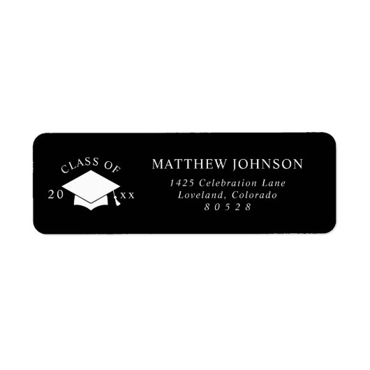 Modern Graduation Return Address ラベル (正面)