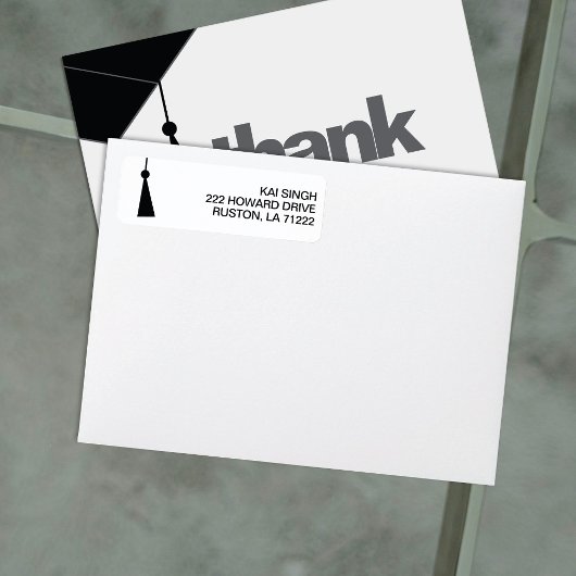 Modern Graduation Return Address Label ラベル