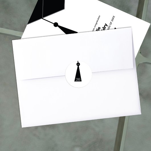 Modern Graduation Tassel Envelope Seal Sticker ラウンドシール