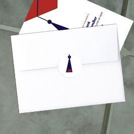 Modern Graduation Tassel Envelope Seal Sticker ラウンドシール