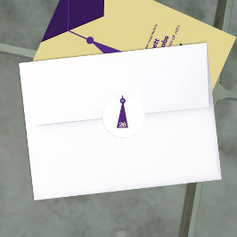 Modern Graduation Tassel Envelope Seal Sticker ラウンドシール