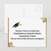 Modern Graduation Thank You Card Elegant Class of  シーズンポストカード (正面/裏面)