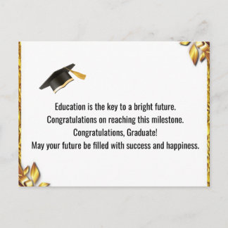 Modern Graduation Thank You Card Elegant Class of シーズンポストカード