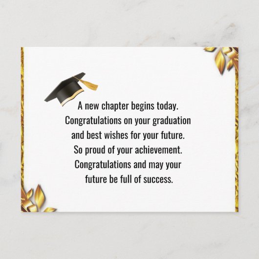 Modern Graduation Thank You Card Elegant Class of  ポストカード (正面)