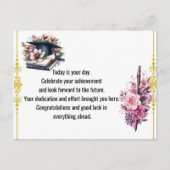 Modern Graduation Thank You Card Elegant Class of  ポストカード (正面)