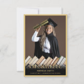 Modern Graduation Thank You Card Photo サンキューカード (正面)