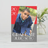 Modern Graduation Typography 2026 Photo 招待状 (スタンド正面)
