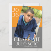 Modern Graduation Typography 2026 Photo 招待状 (正面)