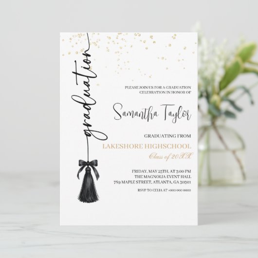 Modern Graduation with Photo Invitation 招待状 (スタンド正面)