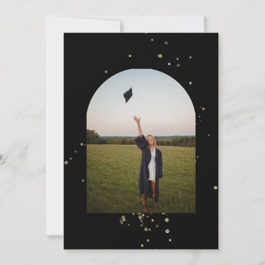 Modern Graduation with Photo Invitation 招待状 (裏面)