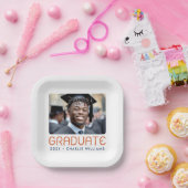 Modern graduation year photo graduate ペーパープレート (パーティー)