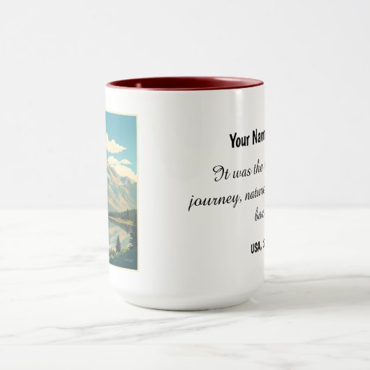 Modern Grand Teton Alpine Zen Personalized マグカップ (中央)