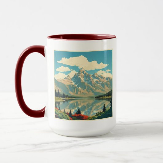 Modern Grand Teton Alpine Zen Personalized マグカップ (左)