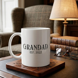 Modern Grandad Established Black Script  コーヒーマグカップ