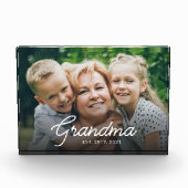 Modern Grandma Established Script Photo フォトブロック (正面)