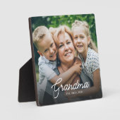 Modern Grandma Established Script Photo フォトプラーク (正面)