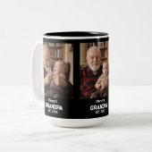Modern Grandpa Est. Name Year 3 Photo ツートーンマグカップ (正面左)