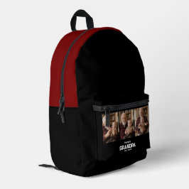 Modern Grandpa Est. Name Year 3 Photo プリントバックパック