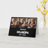 Modern Grandpa Est. Name Year 3 Photo Card カード (黄色い花)