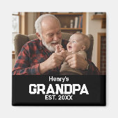 Modern Grandpa Est. Name Year Photo Black マグネット (正面)