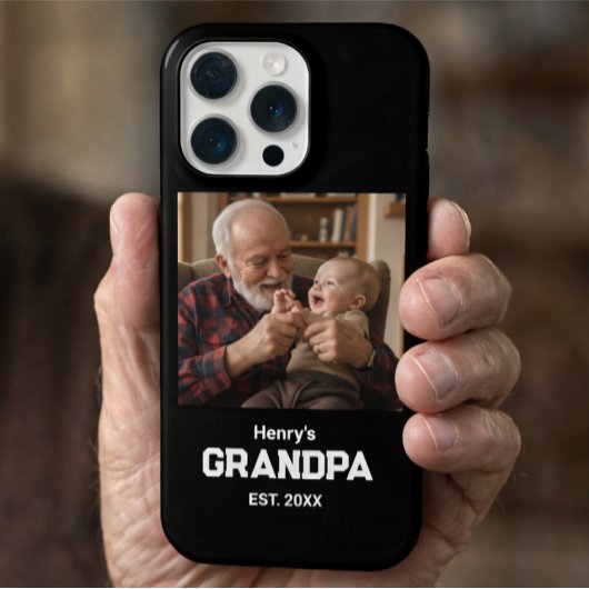 Modern Grandpa Established Est. Name Year Photo iPhoneケース