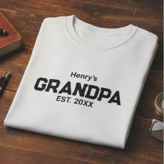 Modern Grandpa Established Est. Name Year  Tシャツ