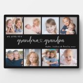 Modern Grandparents Photo Collage Heart Script フォトプラーク (正面)