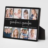Modern Grandparents Photo Collage Heart Script フォトプラーク (側面)