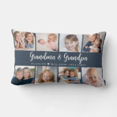 Modern Grandparents Photo Collage Script ランバークッション (裏面)