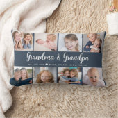 Modern Grandparents Photo Collage Script ランバークッション (ブランケット)