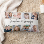 Modern Grandparents Photo Collage Script ランバークッション (ブランケット)