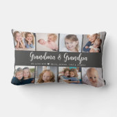 Modern Grandparents Photo Collage Script ランバークッション (裏面)