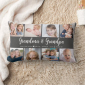 Modern Grandparents Photo Collage Script ランバークッション (ブランケット)