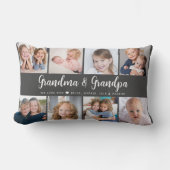 Modern Grandparents Photo Collage Script ランバークッション (正面)