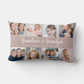 Modern Grandparents Photo Collage Script ランバークッション (裏面)