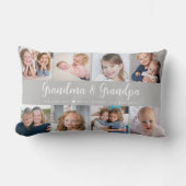 Modern Grandparents Photo Collage Script ランバークッション (正面)