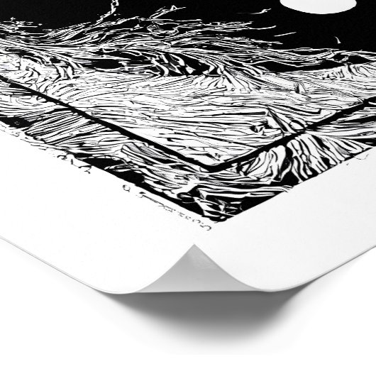 Modern Graphic Design: High-Contrast Yin Yang ポスター (角)