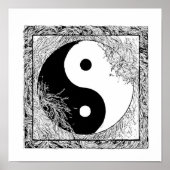 Modern Graphic Design: High-Contrast Yin Yang ポスター (正面)