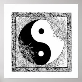 Modern Graphic Design: High-Contrast Yin Yang ポスター