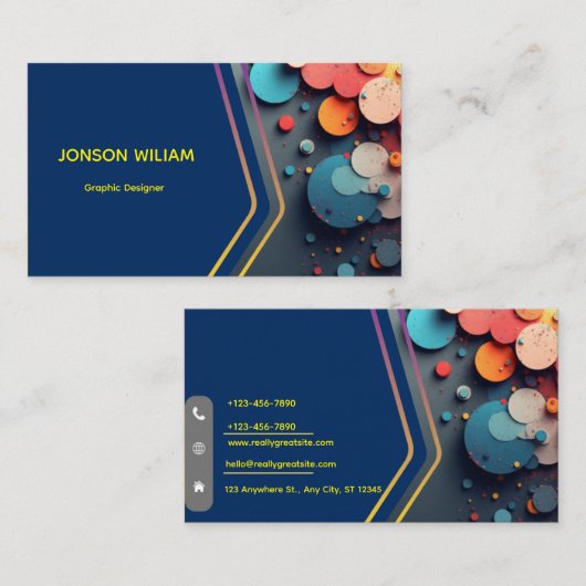 Modern Graphic Designer Business Card | Custom Min 名刺 (正面/裏面)