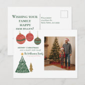 Modern Graphic Ornaments Pre-addressed Photo  シーズンポストカード (正面/裏面)