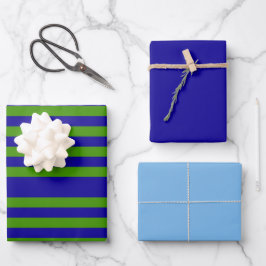 Modern Grass Green and Blue Gifts Wrapping Paper ラッピングペーパーシート