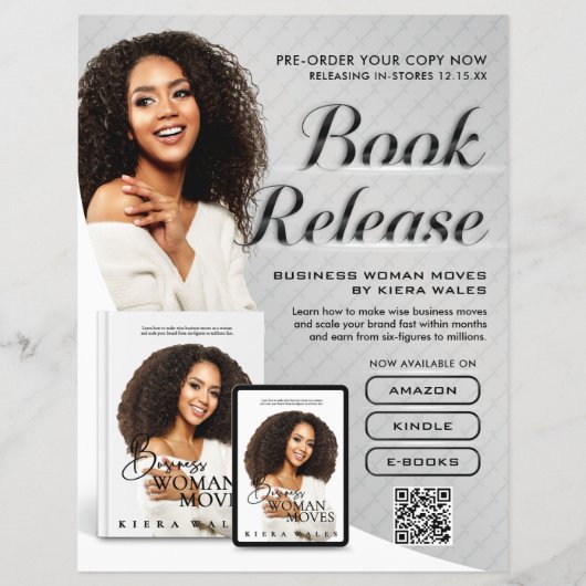 Modern Gray Author Flyer Book Launch Release チラシ (正面)