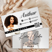 Modern Gray, Black & White Author Branding  名刺