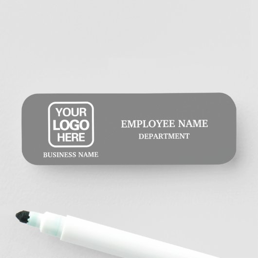 Modern Gray Custom Business Name Tag 名札 (インサイチュ)